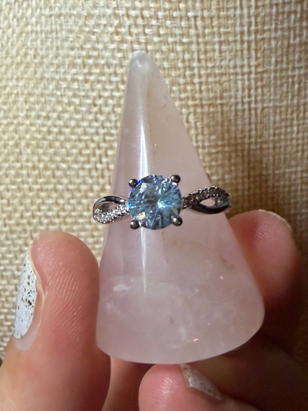 Size 6 Adjustable Crystal Ring - Sz 6